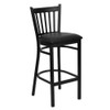 Flash Furniture Black Vert Stool-Black Seat,PK2 2-XU-DG-6R6B-VRT-BAR-BLKV-GG