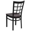 Flash Furniture Black Window Chair-Mah Seat,PK2 2-XU-DG6Q3BWIN-MAHW-GG