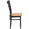 Flash Furniture Black Window Chair-Nat Seat,PK2 2-XU-DG6Q3BWIN-NATW-GG