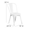 Flash Furniture White Metal Indoor-Outdoor Stackable Chair,PK4 4-CH-31230-WH-GG