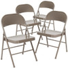 HERCULES Series Double Braced Gray Metal Folding Chair,PK4  4-BD-F002-GY-GG