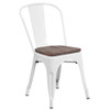 White Metal Stackable Chair with Wood Seat,PK4  4-CH-31230-WH-WD-GG