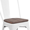 White Metal Stackable Chair with Wood Seat,PK4  4-CH-31230-WH-WD-GG