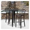 2PK 30"H Black-Gold Metal Barstool with Slat Back