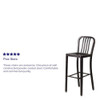2PK 30"H Black-Gold Metal Barstool with Slat Back  2-CH-61200-30-BQ-GG