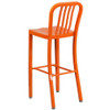 2PK 30" High Orange Metal Barstool with Slat Back  2-CH-61200-30-OR-GG