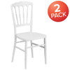 HERCULES Series White Resin Stacking Napoleon Chair,PK2  2-LE-L-MON-WH-GG