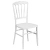 HERCULES Series White Resin Stacking Napoleon Chair,PK2  2-LE-L-MON-WH-GG