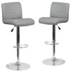 Flash Furniture Gray Vinyl Barstool,PK2 2-DS-8101B-GY-GG Flash Furniture Gray Vinyl Barstool,PK2 2-DS-8101B-GY-GG