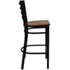Flash Furniture Restaurant Stool,Ladder Back,Chy Seat XU-DG697BLAD-BAR-CHYW-GG