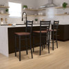 Flash Furniture Restaurant Stool,Ladder Back,Chy Seat XU-DG697BLAD-BAR-CHYW-GG