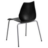 Flash Furniture Stack Chair, Plastic, Black, 17.25" H RUT-288-BK-GG