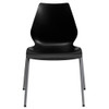 Flash Furniture Stack Chair, Plastic, Black, 17.25" H RUT-288-BK-GG