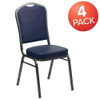 Flash Furniture Navy Vinyl Banquet Chair,PK4 4-FD-C01-SILVERVEIN-NY-VY-GG