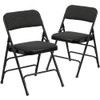 Flash Furniture Black Fabric Metal Chair,PK2 2-AW-MC309AF-BLK-GG