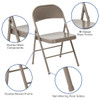 HERCULES Series Double Braced Gray Metal Folding Chair,PK2  2-BD-F002-GY-GG