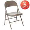 HERCULES Series Double Braced Gray Metal Folding Chair,PK2  2-BD-F002-GY-GG