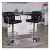 Black Quilted Vinyl Adjustable Height Barstool,Arms,Chrome Base,PK2