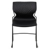 Flash Furniture Stack Chair, Plastic, Black, 31.75" H RUT-438-BK-GG