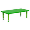 Rectangle Activity Table, Plastic, Steel, Green  YU-YCX-001-2-RECT-TBL-GREEN-GG