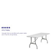 Flash Furniture Rectangle Folding Table, Plastic Top, White RB-3072-GG