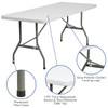 Flash Furniture Rectangle Folding Table, Plastic Top, White RB-3072-GG