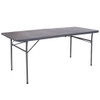 Flash Furniture Rectangle Folding Table, Plastic Top, Grey DAD-LF-183Z-DG-GG