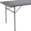 Flash Furniture Rectangle Folding Table, Plastic Top, Grey DAD-LF-183Z-DG-GG