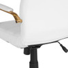 Mid-Back White Leather Swivel Office Chair with Gold Frame and Arms  GO-2286M-WH-GLD-GG