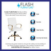 Mid-Back White Leather Swivel Office Chair with Gold Frame and Arms  GO-2286M-WH-GLD-GG