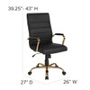 Flash Furniture Black Leather Gold Frame High Back Chair GO-2286H-BK-GLD-GG
