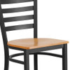 Restaurant Stool, Ladder Back, Nat Seat, Seat Height Range: 29"  XU-DG697BLAD-BAR-NATW-GG