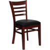 Hercules Restaurant Chair, Wood Back, 17-1-4 in W 20" L 33-3-4" H, Vinyl Seat  XU-DGW0005LAD-MAH-BLKV-GG