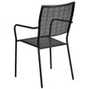 Flash Furniture Black Steel Patio Arm Chair with Square Back CO-2-BK-GG