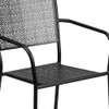 Flash Furniture Black Steel Patio Arm Chair with Square Back CO-2-BK-GG