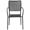 Flash Furniture Black Steel Patio Arm Chair with Square Back CO-2-BK-GG