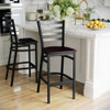 Flash Furniture Black Ladder Stool-Wal Seat,PK2 2-XU-DG697BLAD-BAR-WALW-GG