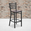 Flash Furniture Black Ladder Stool-Wal Seat,PK2 2-XU-DG697BLAD-BAR-WALW-GG