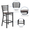 Flash Furniture Black Ladder Stool-Wal Seat,PK2 2-XU-DG697BLAD-BAR-WALW-GG