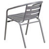 Lila  Silver Metal Restaurant Stack Chair with Aluminum Slats, PK4  4-TLH-017C-GG