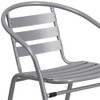 Lila  Silver Metal Restaurant Stack Chair with Aluminum Slats, PK4  4-TLH-017C-GG