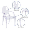 Shirley Ghost Chair with Arms in Transparent Crystal  FH-124-APC-CLR-GG
