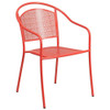 Flash Furniture Coral Steel Patio Arm Chair with Round Back CO-3-RED-GG