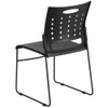 Flash Furniture Stack Chair, Plastic, Black, 17.50" H RUT-2-BK-GG
