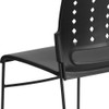 Flash Furniture Stack Chair, Plastic, Black, 17.50" H RUT-2-BK-GG