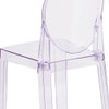 Contemporary Ghost Chair, Transparent Crystal Seat, 15.75 W 20-1-4" L 35 H  OW-GHOSTBACK-18-GG
