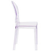 Contemporary Ghost Chair, Transparent Crystal Seat, 15.75 W 20-1-4" L 35 H  OW-GHOSTBACK-18-GG