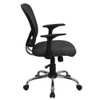 Flash Furniture Task Chair, 18" to 22", Fixed Arms, Dark Gray H-8369F-DK-GY-GG