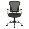 Flash Furniture Task Chair, 18" to 22", Fixed Arms, Dark Gray H-8369F-DK-GY-GG