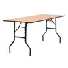 Rectangle Folding Table, Wood Top, Wood Grain